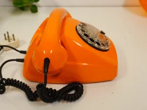 Vintage Orange Rotary Phone SEL - Siemens - FeTAp 611-2 (1979) - For Decoration