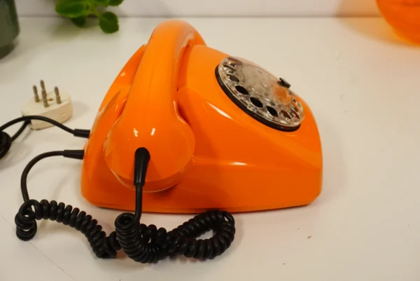 Vintage Orange Rotary Phone SEL - Siemens - FeTAp 611-2 (1979) - For Decoration