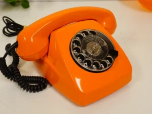 Vintage Orange Rotary Phone SEL - Siemens - FeTAp 611-2 (1979) - For Decoration