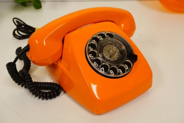 Vintage Orange Rotary Phone SEL - Siemens - FeTAp 611-2 (1979) - For Decoration