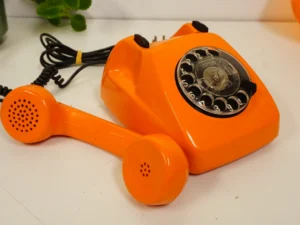 Vintage Orange Rotary Phone SEL - Siemens - FeTAp 611-2 (1979) - For Decoration