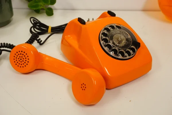 Vintage Orange Rotary Phone SEL - Siemens - FeTAp 611-2 (1979) - For Decoration