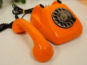 Vintage Orange Rotary Phone SEL - Siemens - FeTAp 611-2 (1979) - For Decoration