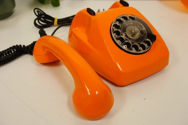 Vintage Orange Rotary Phone SEL - Siemens - FeTAp 611-2 (1979) - For Decoration