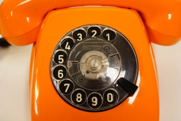 Vintage Orange Rotary Phone SEL - Siemens - FeTAp 611-2 (1979) - For Decoration