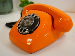 Vintage Orange Rotary Phone SEL - Siemens - FeTAp 611-2 (1979) - For Decoration