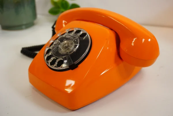 Vintage Orange Rotary Phone SEL - Siemens - FeTAp 611-2 (1979) - For Decoration