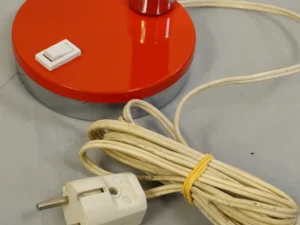 Vintage Red Gooseneck Eyeball Desk Lamp - 1970s Space Age Design