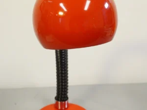Vintage Red Gooseneck Eyeball Desk Lamp - 1970s Space Age Design