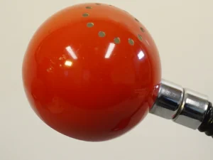 Vintage Red Gooseneck Eyeball Desk Lamp - 1970s Space Age Design