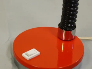 Vintage Red Gooseneck Eyeball Desk Lamp - 1970s Space Age Design