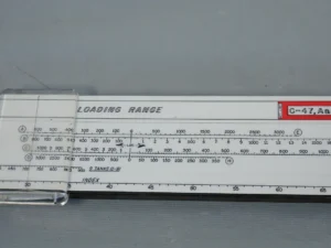 Rare Vintage Aircraft Load Adjuster Slide Rule with Leather Case - A Douglas C-47 Skytrain / Dakota