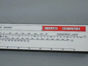 Rare Vintage Aircraft Load Adjuster Slide Rule with Leather Case - A Douglas C-47 Skytrain / Dakota
