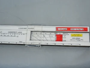 Rare Vintage Aircraft Load Adjuster Slide Rule with Leather Case - A Douglas C-47 Skytrain / Dakota