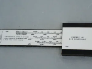 Rare Vintage Aircraft Load Adjuster Slide Rule with Leather Case - A Douglas C-47 Skytrain / Dakota