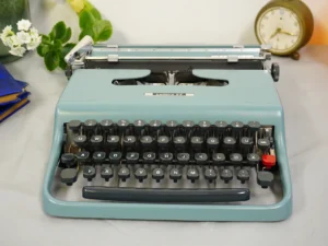 Vintage Olivetti Lettera 22 Typewriter - 1950s with Case, Cover & Manual