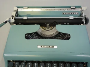 Vintage Olivetti Lettera 22 Typewriter - 1950s with Case, Cover & Manual