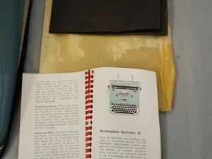 Vintage Olivetti Lettera 22 Typewriter - 1950s with Case, Cover & Manual